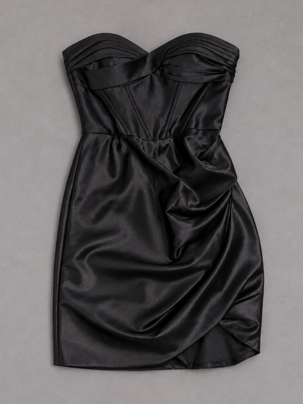 GB Black Satin Strapless Corset Mini Dress – Size S (5)